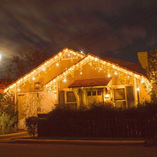  Božićna LED zavjesa s efektom treperenja 300 LED toplo bijela Slike