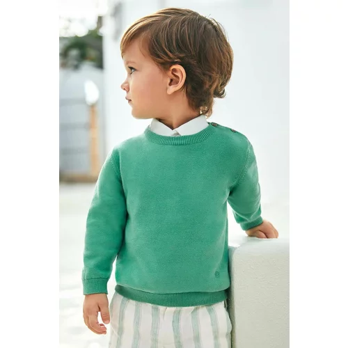 Mayoral Bombažni pulover za dojenčke zelena barva