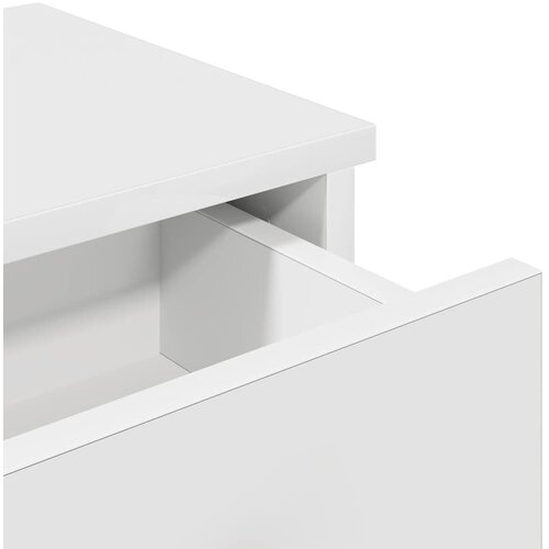  Zidna polica s ladicama bijela 80x34x17 cm izrađeno drvo Slike