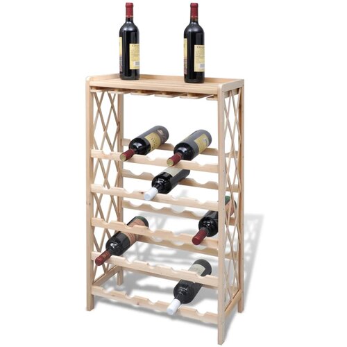 vidaXL Stalak za vino za 25 boca od masivne jelovine Cijene