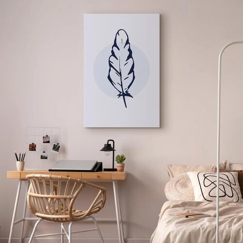  Slika - Blue Feather (1 Part) Vertical 60x90 Slike