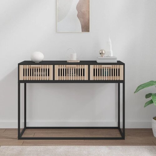  Konzolni stol crni 105x30x75 cm od konstruiranog drva i željeza Cijene