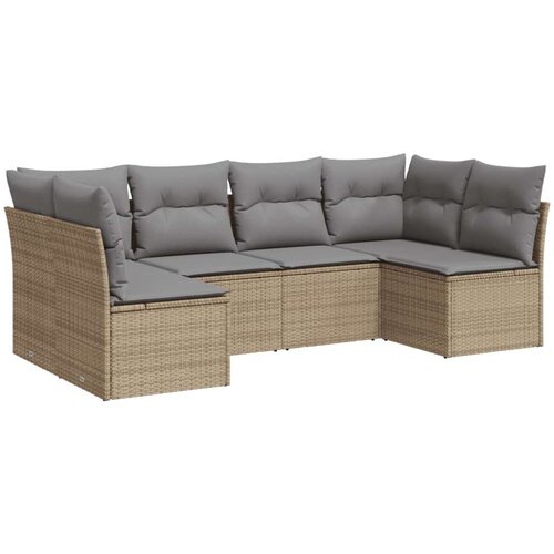 vidaXL 6-dijelni set vrtnih sofa s jastucima bež od poliratana Cijene