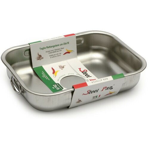 Toninelli steel Pan pravokoten pekač 25x19cm, inox 5854 8015094101801 25x19 cm Cene