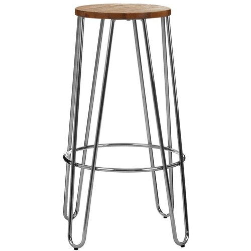Premier Housewares Barska stolica od čvrstog brijesta u srebrnoj boji/u prirodnoj boji (visine sjedala 75 cm) District &ndash; Cijene