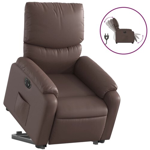Maison Chic Električni naslanjač - Relax naslanjač s funkcijo vstajanja rjavo umetno usnje, (22061402) Cene