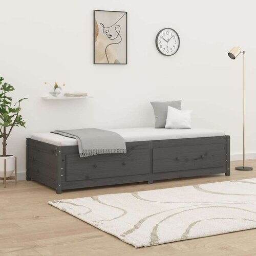  Dnevna postelja siva 90x190 cm 3FT trdna borovina, (20726458) Slike