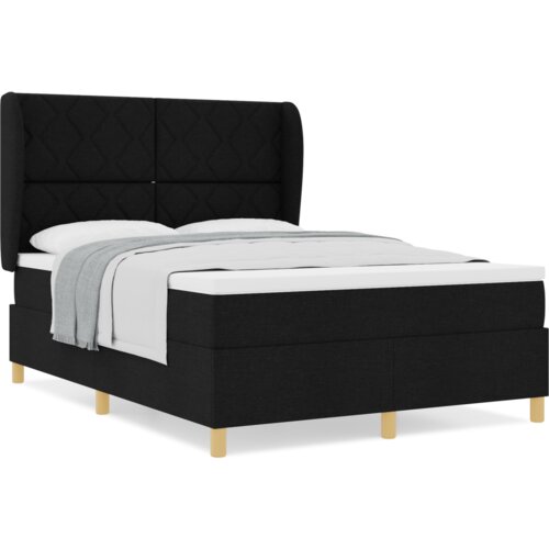  Okvir kreveta s madracem Crna 140x200 cm Tkanina Slike