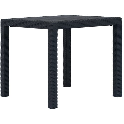 vidaXL Vrtna miza 79x79x72 cm plastika videz ratana antracitna Cene