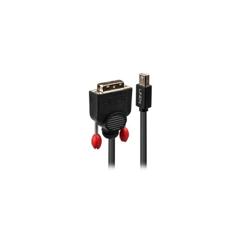 Lindy Mini-DisplayPort / DVI adapterski kabel Mini DisplayPort utikač, DVI-D 18+1-polni utikač 1.00 m crna 41951 DisplayPort kabel Slike