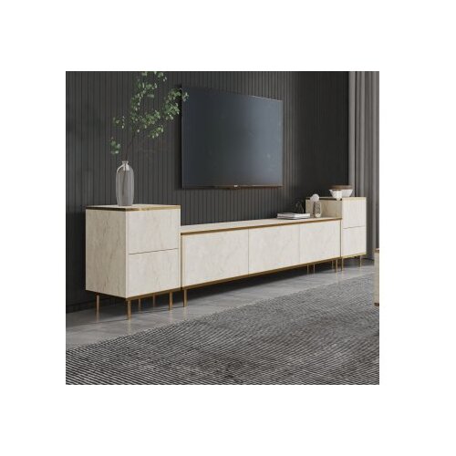 Hanah home TV komoda Imaj Bež-Zlatna Cene