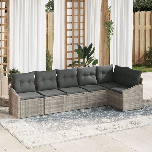 vidaXL Garnitura vrtne sofe Set od 6 Siva PE Wicker Vrtna sofa stolica Cene