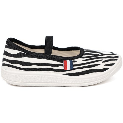 Shelvt Black and white lightweight slip-on sneakers with a zebra motif Cene