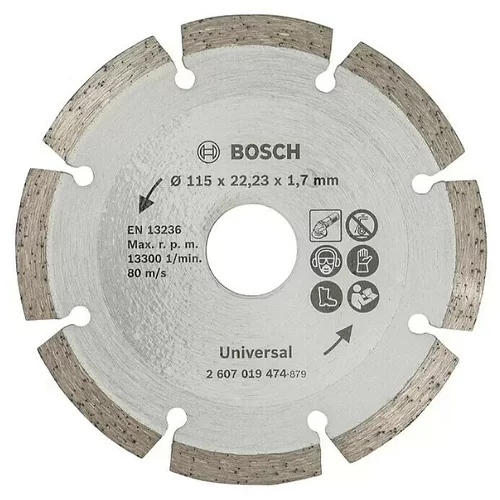 Bosch Diamantna rezalna plošča (premer: 115 mm, debelina: 1,7 mm, izvrtina: 22,23 mm, za gradbeni material)