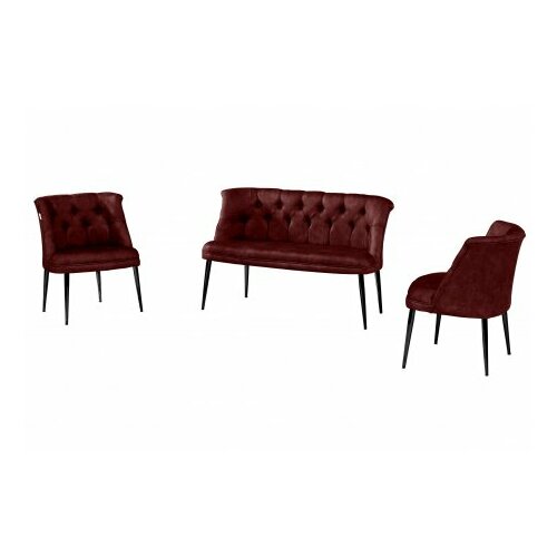 Atelier Del Sofa sofa i fotelja roma black metal claret red Slike