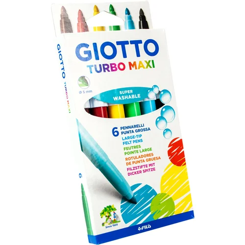 Giotto Flomasteri GIOTTO TURBO MAXI / 6 boja (slikarski pribor za crtanje)