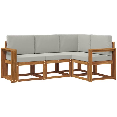  Set vanjskih sofa 4 kom. Prirodna i svijetlo siva Smeđa 191,5 x 132,5 x 73 cm Slike