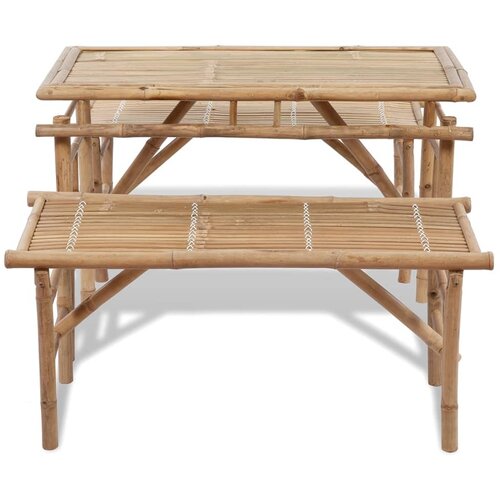  Pivski stol s 2 klupe 100 cm bambus Slike