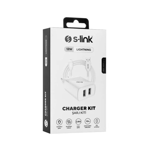 S-link KUCNI PUNJAC 12W 2XUSB-A PORT + KABL USB-LIGHT 1M 2.4A SL-EC50L BELI -35311 Cene