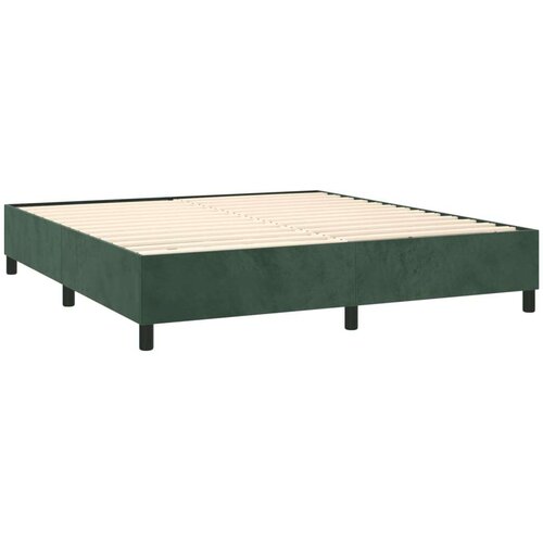 VidaXL Krevet s oprugama i madracem tamnozeleni 160x200 cm bar&amp;scaron;unasti Slike