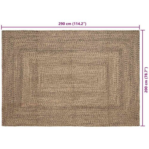  Tepih Isprepleteni Prirodna i crno 200 x 290 cm Juta Slike