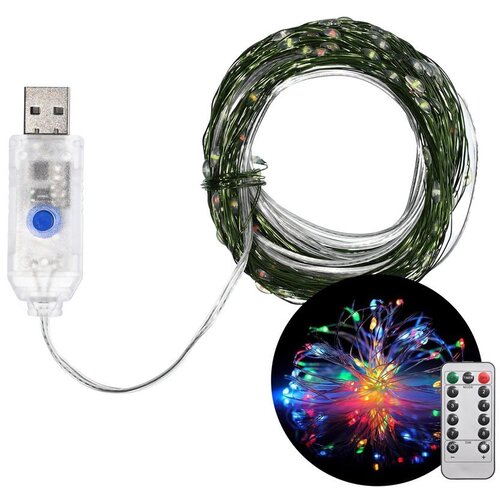 JWD Novogodi&amp;scaron;nji ukras 300 LED lampica u boji, 20m, sa daljinskim upravljačem, USB napajanje Slike