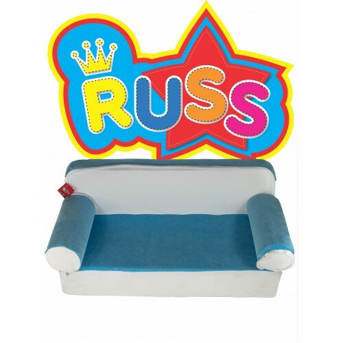 Russ Toys plišana fotelja dvosed na razvlačenje - plava Slike