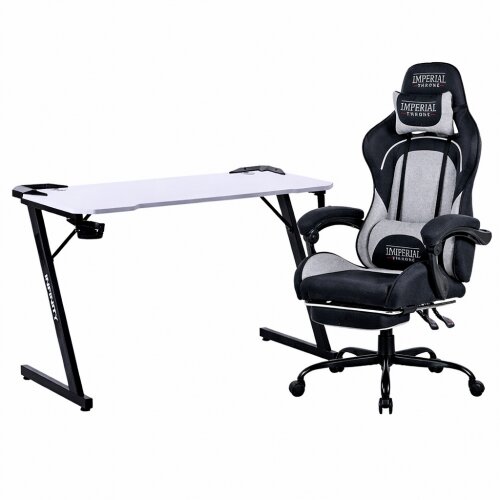 Imperial Throne Gejmerska stolica 5400 Black + Gaming Sto GT 22 White Cene