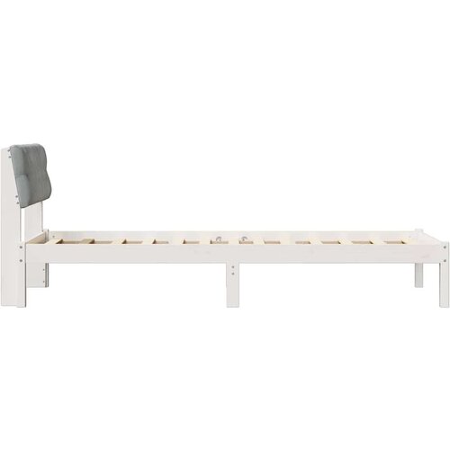  Okvir kreveta s uzglavljem Bijela i svijetlosiva 75 x 190 cm Slike