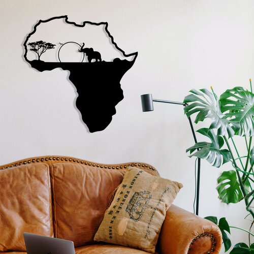 Wallity african 1 black decorative metal wall accessory Cene