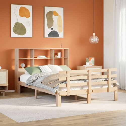 VidaXL Knjižna postelja brez vzmetnice 120x190 cm trdna borovina Slike