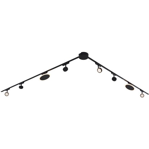 QAZQA Railsysteem met 6 spots en 2 plafondlampen zwart 1-fase - Magnetic Lance Puk Cene