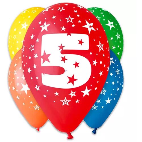  Set s 5 pisanimi baloni s številko 5 Cene