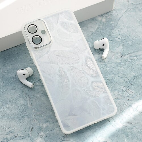  Maska za Samsung A06/ A065F Glitter Feather bela Cene