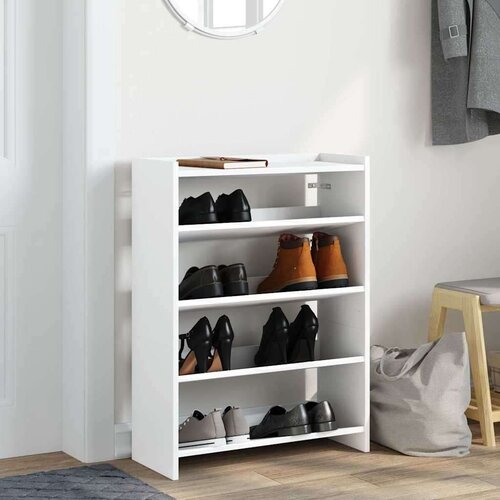 VidaXL stalak za cipele bijeli 80x25x61,5 cm od konstruiranog drva Slike