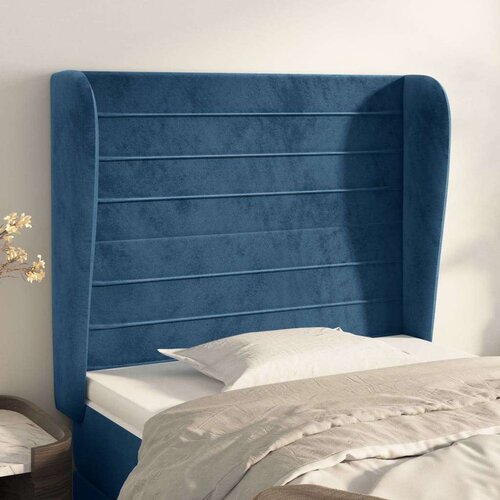  Vzglavje z ušesi temno modra 103x23x118/128 cm žamet Cene
