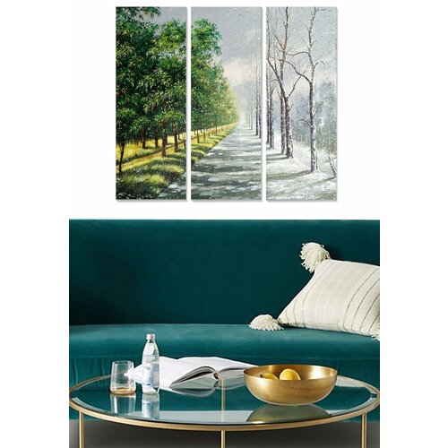 Wallity MDF1110765 Multicolor Decorative MDF Painting (3 Pieces) Cene