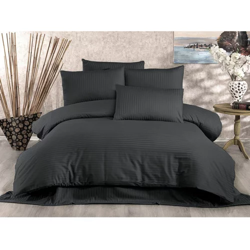 Colourful Cotton Antracitno siva posteljnina za zakonsko posteljo iz bombažnega satena 200x200 cm Lilyum –