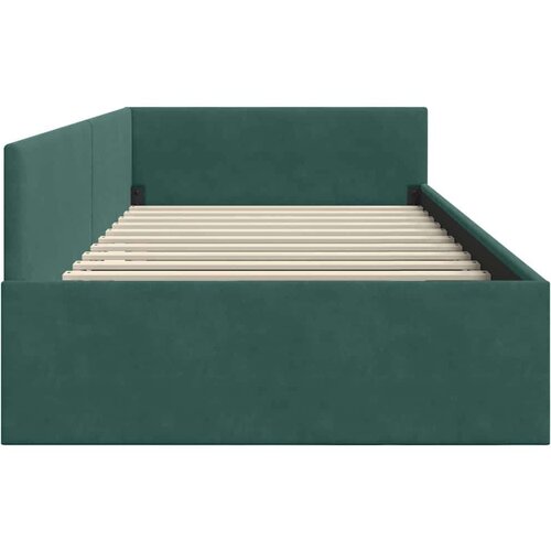VidaXL Kutni okvir kreveta Ostalo s uzglavljem Tamnozelena 90 x 200 cm Slike