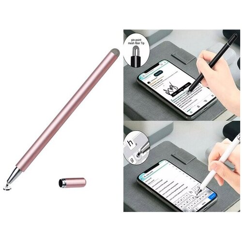 Olovka za touch screen 708 2u1 univerzalna roze zlatna Slike