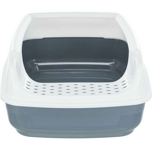 Pijesak WC posoda za mačke Delio z robom 35&amp;times;20&amp;times;48 cm sivo/bela Slike