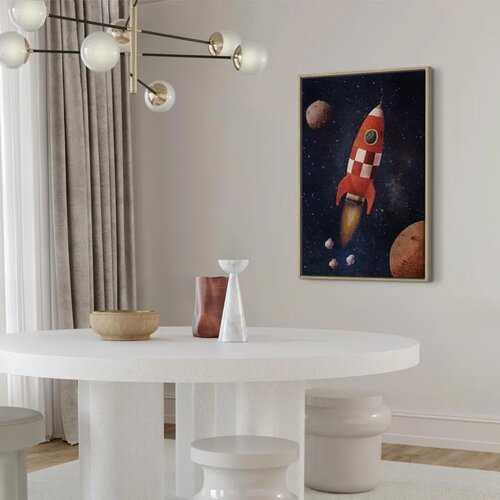  Slika - Into the Unknown by Rocket (1 Part) Vertical 40x60 U prirodnom drvenom okviru Slike
