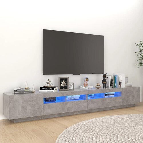 The Living Store TV omarica z LED lučkami betonsko siva 260x35x40 cm - TV Omarica, (21375618) Slike