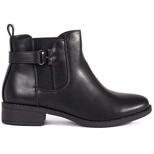 Shelvt Black women's Chelsea boots with a flat heel Cijene
