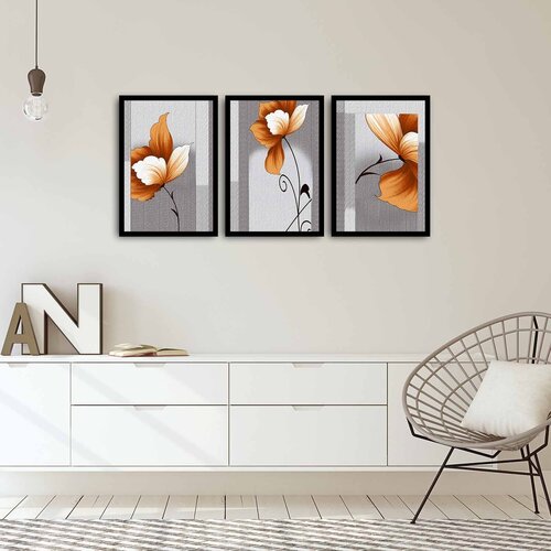 Wallity 3PSCT-02 multicolor decorative framed mdf painting (3 pieces) Slike