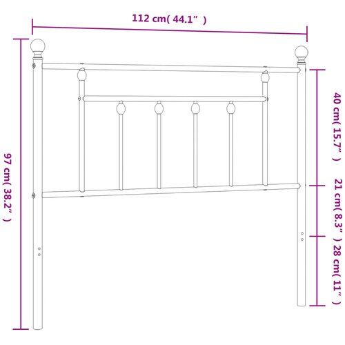  Metalno zamjensko uzglavlje crno 107 cm Slike