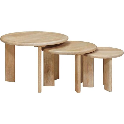  Stolovi za slaganje 3 pcs Crna Čvrsto drvo manga Slike