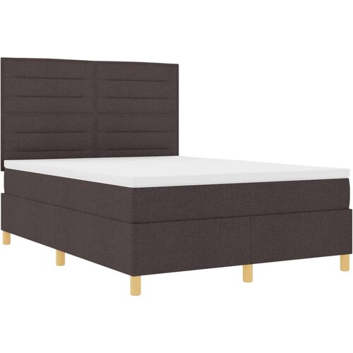 Box Spring Krevet Tamnosmeđi Tkanina 160 x 200 cm Izdržljiv Slike