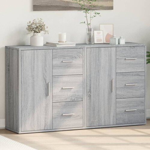  Komoda 2 kom siva boja hrasta 60x31x70cm od konstruiranog drva Cene
