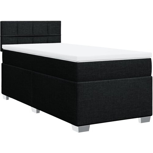  Krevet s oprugama i madracem crni 100 x 200 cm od tkanine Slike